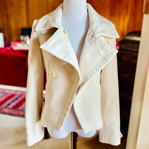 LYNNE Ivory Double Breasted Short Jacket Coat – 1 Junior - Ladies 0 - Picture 3 of 10
